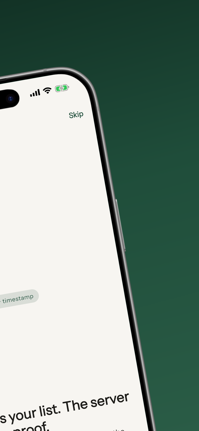 Sealed the moment it uploads — SHA-256 fingerprint and server timestamp